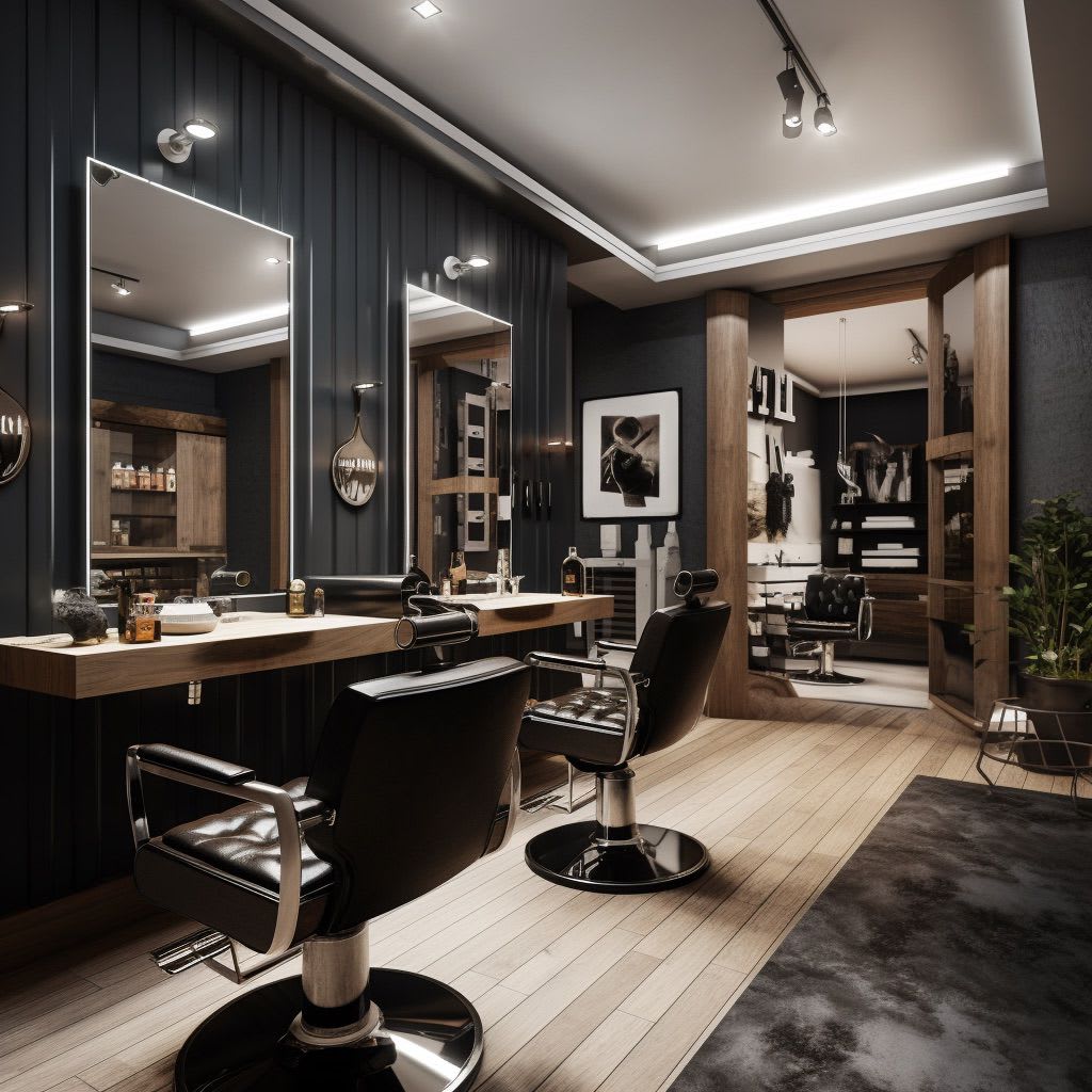 Barber Salon Fit-Out Dubai concept by Deco Wood Renovation