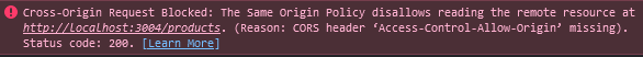 CORS Error Example