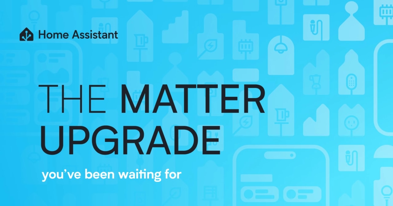 Arte oficial do Home Assistant sobre a atualização do servidor Matter