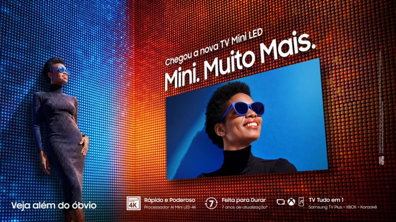 TV Samsung Mini LED em peça oficial de lançamento no Brasil