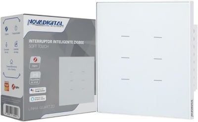 Interruptor Inteligente Zigbee Quartzo Soft Touch 4x4 6 Botões Branco
