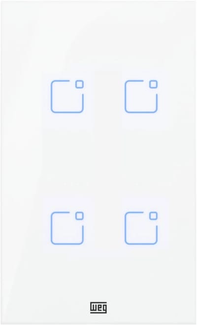 Interruptor Touch WEG Home Zigbee 4 Teclas Branco 4x2