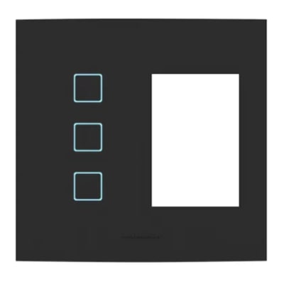 Interruptor Inteligente Wi-Fi Touch Alumbra Vivax 3 Módulos + 3 Postos 4x4 Preto Ébano