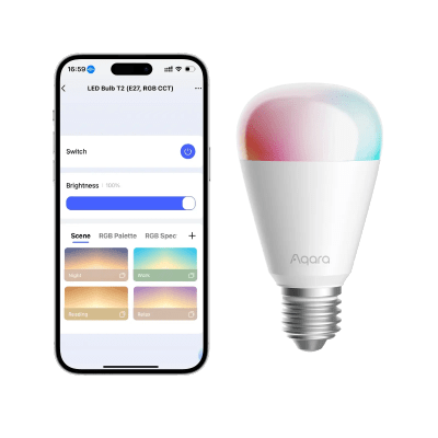 Aqara LB-L02D LED Bulb T2 E27/E26 Matter/Thread RGB CCT 10,5W