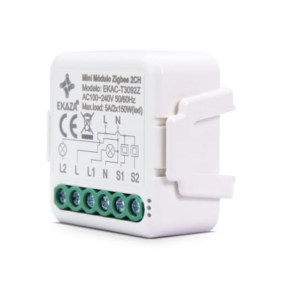 Ekaza Interruptor Mini Módulo Zigbee 3.0 2 Canais