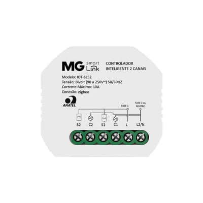 MarGirius Smart Link Controlador Inteligente Zigbee 2 Canais IOT-SZ52