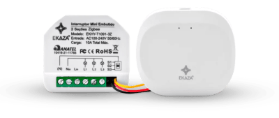 Ekaza Interruptor Mini Módulo Embutido Zigbee 3.0 2 Canals EKHY-T1091-2Z