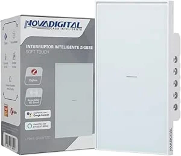 Interruptor Inteligente Zigbee Quartzo Soft Touch 1 Botão Branco