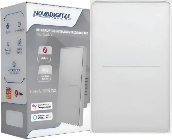 Interruptor Inteligente Zigbee Linha Topázio 2 Botões Branco