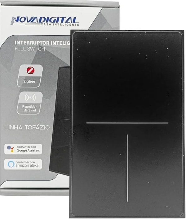 Interruptor Inteligente Zigbee Linha Topázio 3 Botões Preto