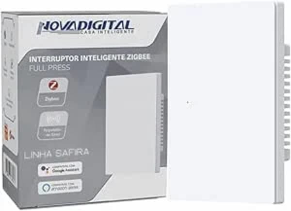 Interruptor Safira Zigbee Full Switch 1 Botão Branco