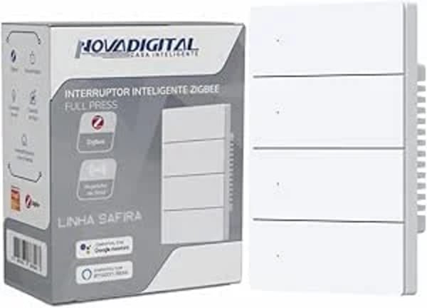 Interruptor Safira Zigbee Full Switch 4 Botões Branco
