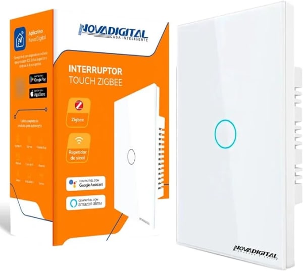 NovaDigital Touch ZTS Zigbee Branco 1 Botão