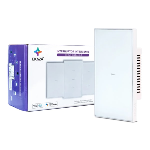 Interruptor Inteligente Ekaza Vênus 4x2 Zigbee 3.0 1 Tecla Branco