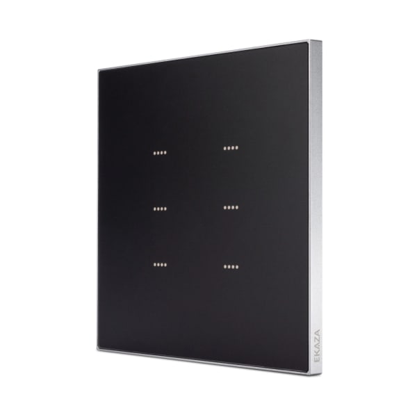 Interruptor Inteligente Ekaza Vênus 4x4 Zigbee 3.0 6 Teclas Preto