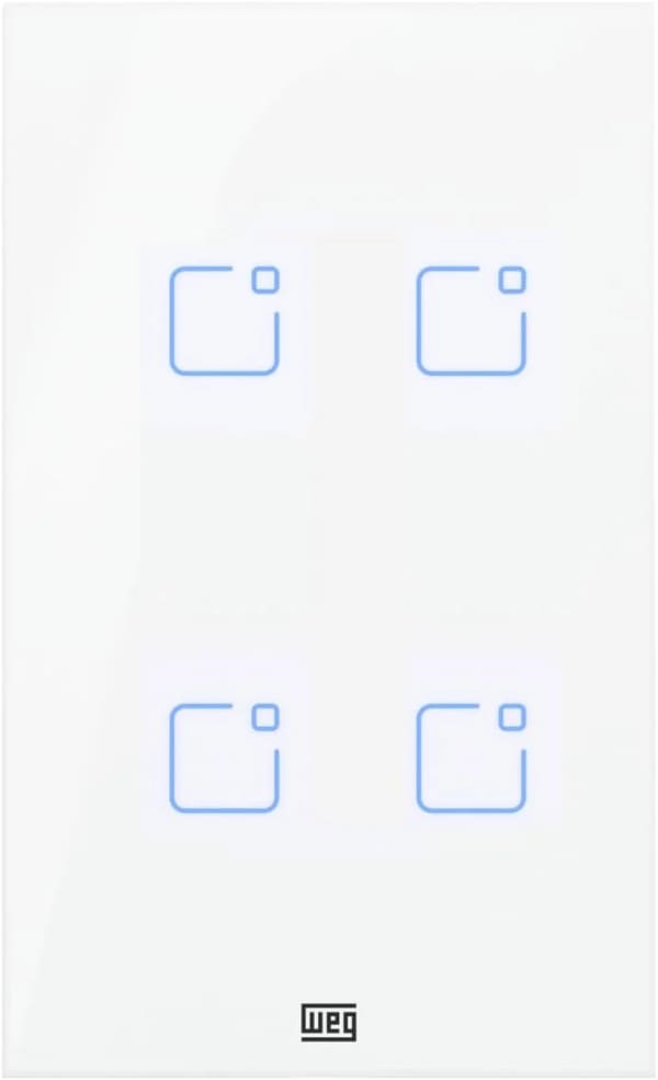 Interruptor Touch WEG Home Zigbee 4 Teclas Branco 4x2