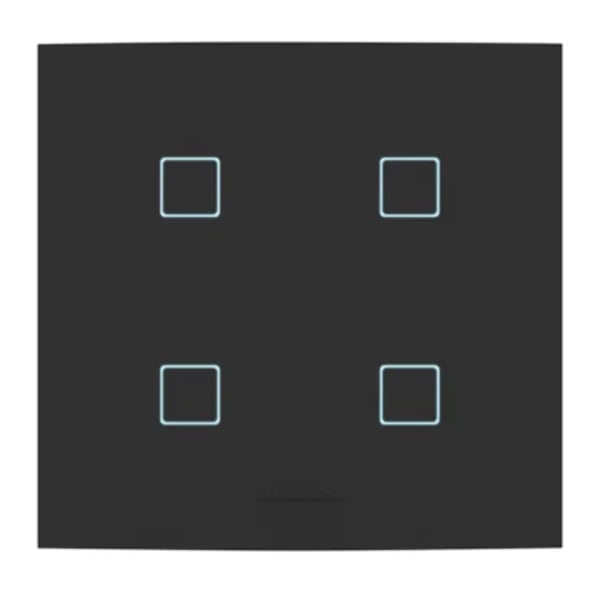 Interruptor Inteligente Wi-Fi Touch Alumbra Vivax 4 Módulos 4x4 Preto Ébano