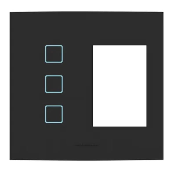 Interruptor Inteligente Wi-Fi Touch Alumbra Vivax 3 Módulos + 3 Postos 4x4 Preto Ébano