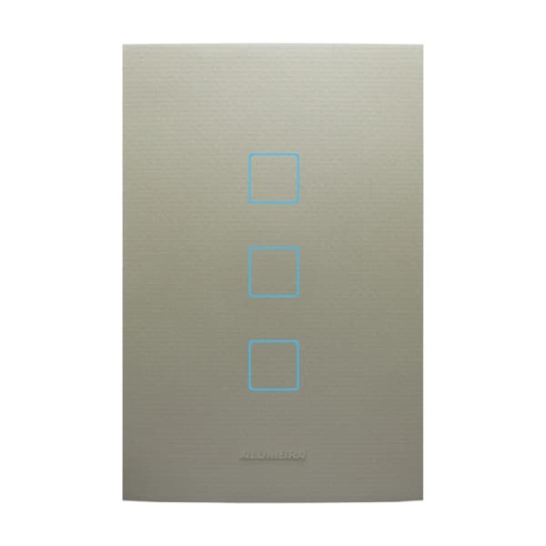 Interruptor Inteligente Wi-Fi Touch Alumbra Vivax 3 Módulos 4x2 Champagne