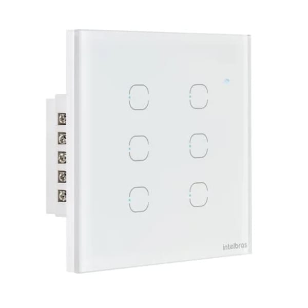 Interruptor Touch Inteligente Wi-Fi Intelbras EIW 1006 6 Teclas Branco