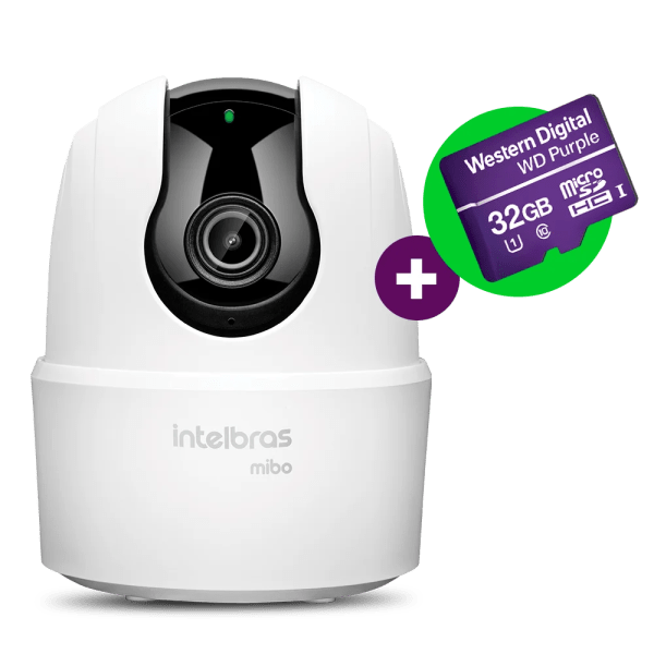 Câmera interna inteligente 3MP Wi-Fi 360° Intelbras iME 360 com microSD 32GB