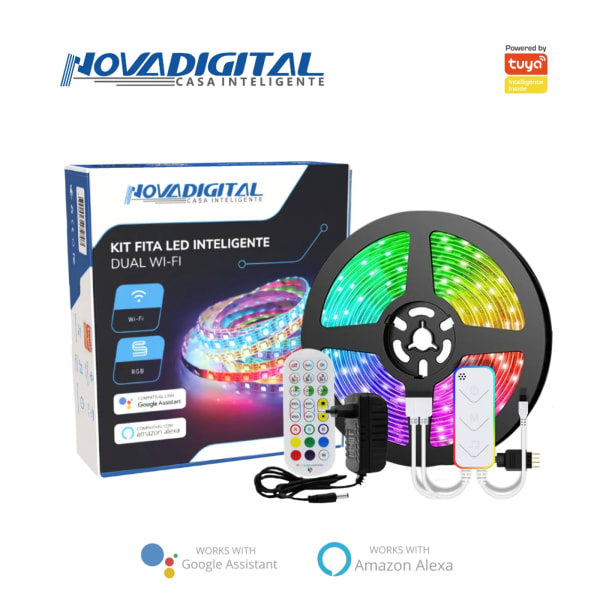 Novadigital Kit Fita LED Inteligente Dual RGB Wi‑Fi 5m