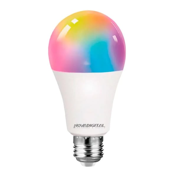 Novadigital 12W-RGB-CW Lâmpada Wi‑Fi RGB+CCT E27 12W