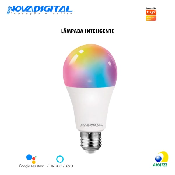 Novadigital 15W-RGB-CW Lâmpada Wi‑Fi RGB+CCT E27 15W