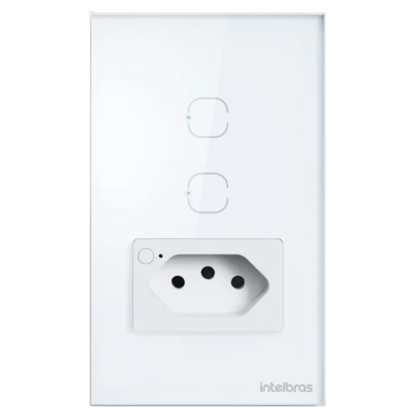 Tomada com Interruptor Inteligente Wi‑Fi Intelbras ETS 2002 2 Teclas Preto