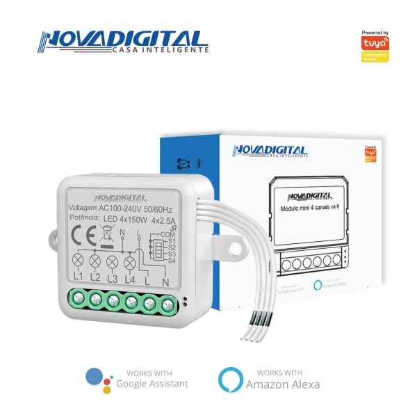 Novadigital Módulo Mini 4 Canais Wi-Fi MS-106W-4C