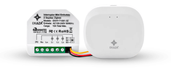Ekaza Interruptor Mini Módulo Embutido Zigbee 3.0 1 Canal EKHY-T1091-1Z