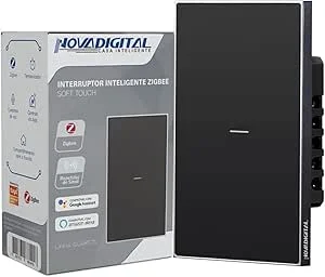 Interruptor Inteligente Zigbee Quartzo Soft Touch 1 Botão Preto