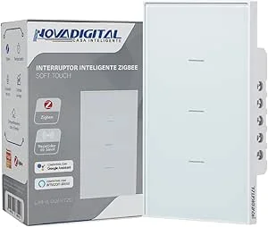 Interruptor Inteligente Zigbee Quartzo Soft Touch 3 Botões Branco