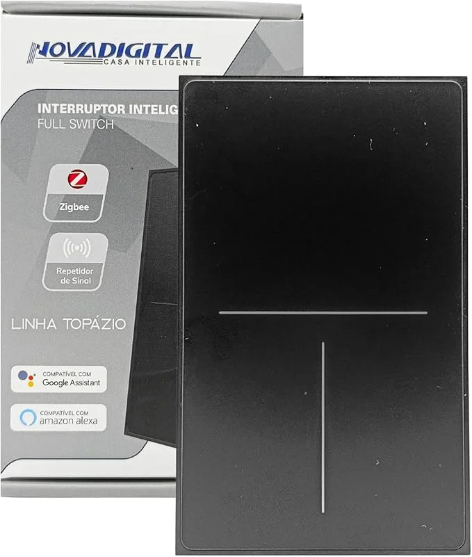 Interruptor Inteligente Zigbee Linha Topázio 3 Botões Preto