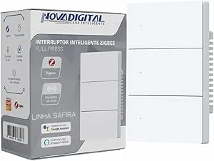 Interruptor Safira Zigbee Full Switch 3 Botões Branco