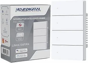 Interruptor Safira Zigbee Full Switch 4 Botões Branco