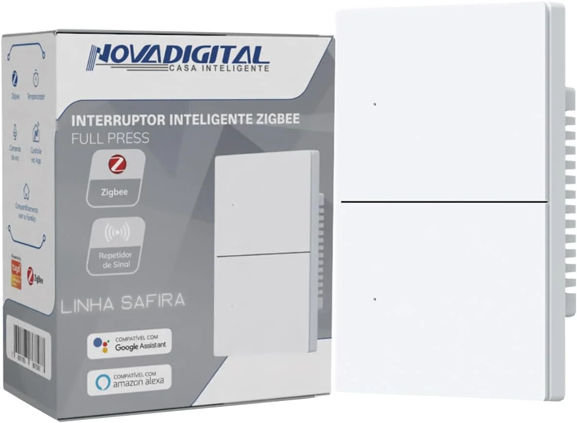 Interruptor Safira Zigbee Full Switch 2 Botões Branco