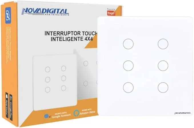 Interruptor Touch Zigbee Branco 6 Botões