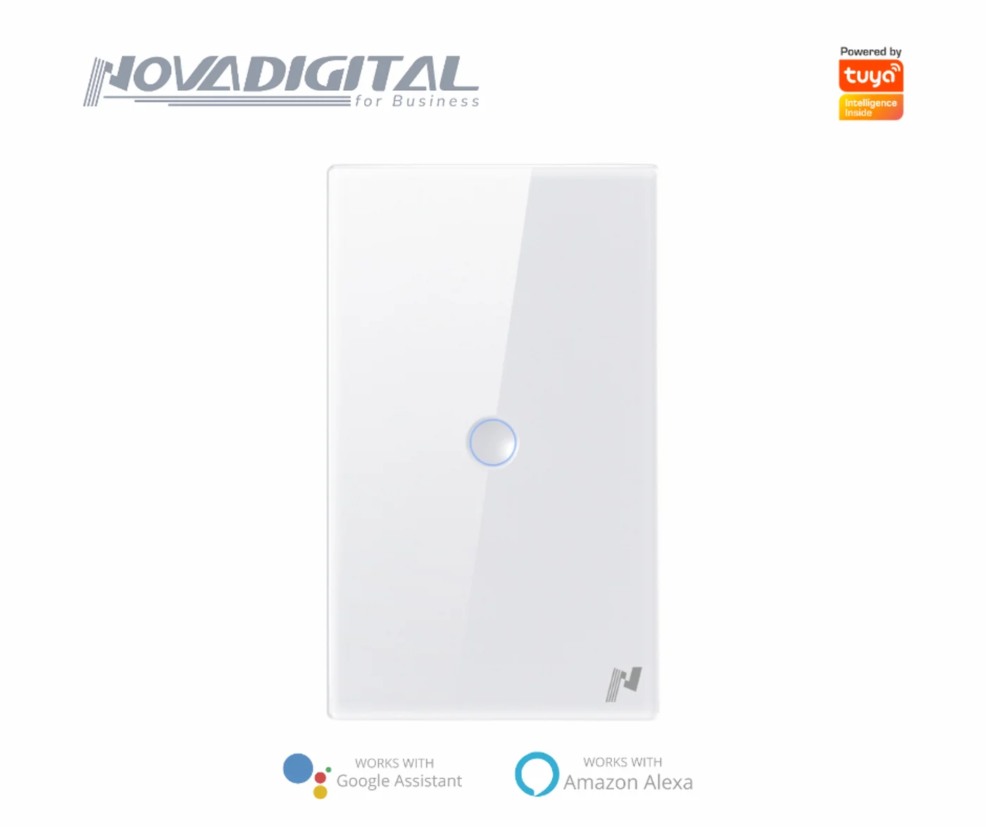 Interruptor Touch Alto Relevo Zigbee Branco 1 Botão