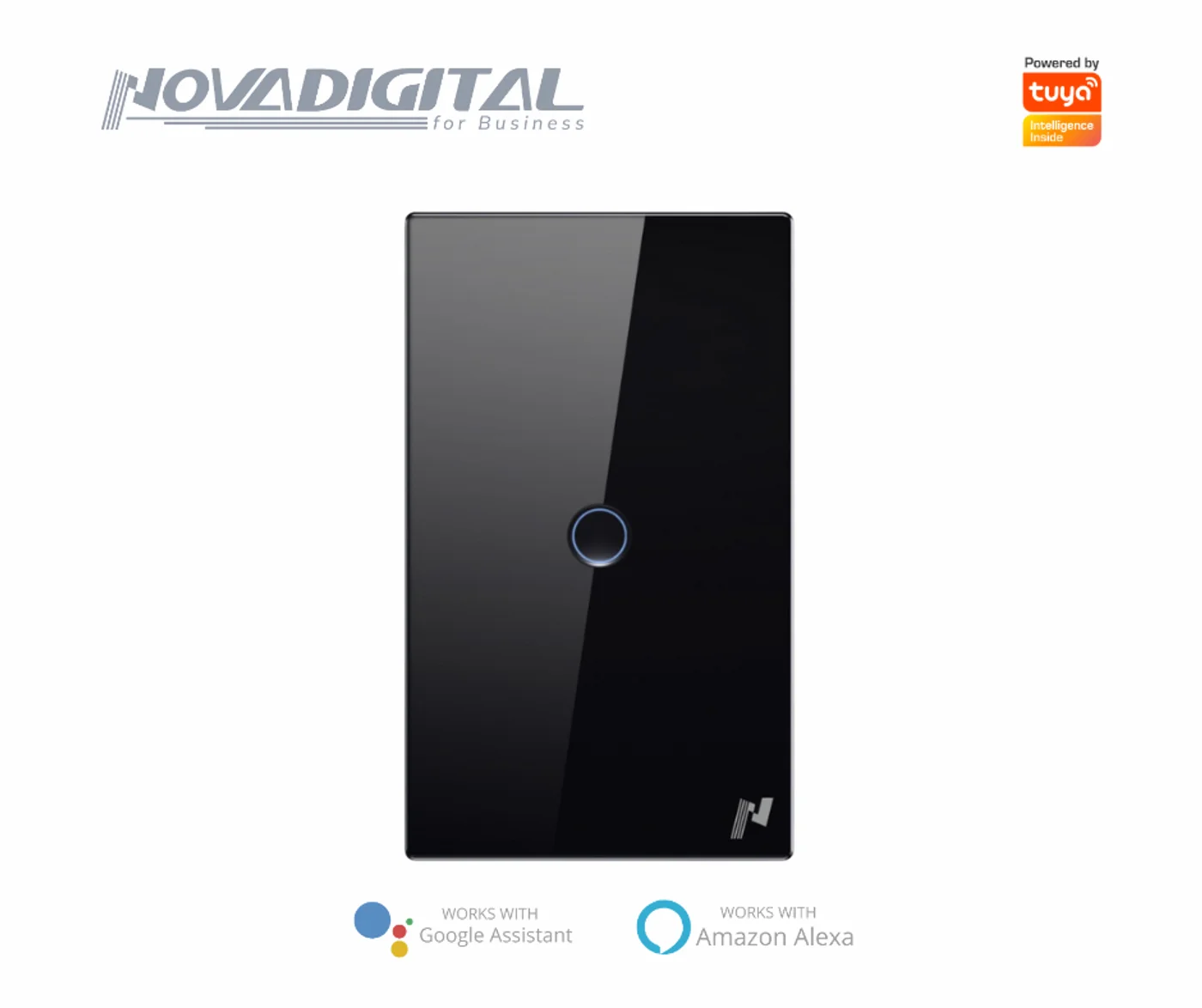 Interruptor Touch Alto Relevo Zigbee Preto 1 Botão