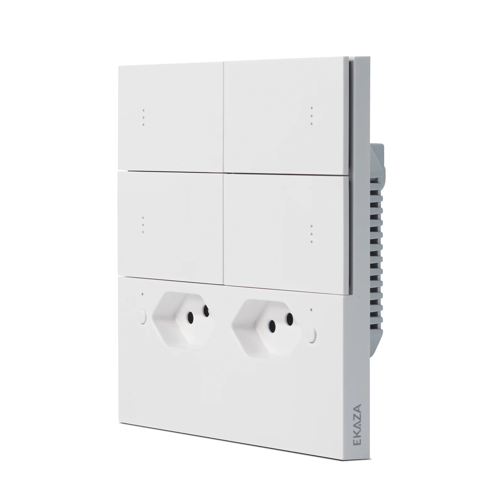 Interruptor Inteligente EKAZA Mercúrio Lite 4x4 4 Botões com 2 Tomadas 10A Branco Zigbee 3.0