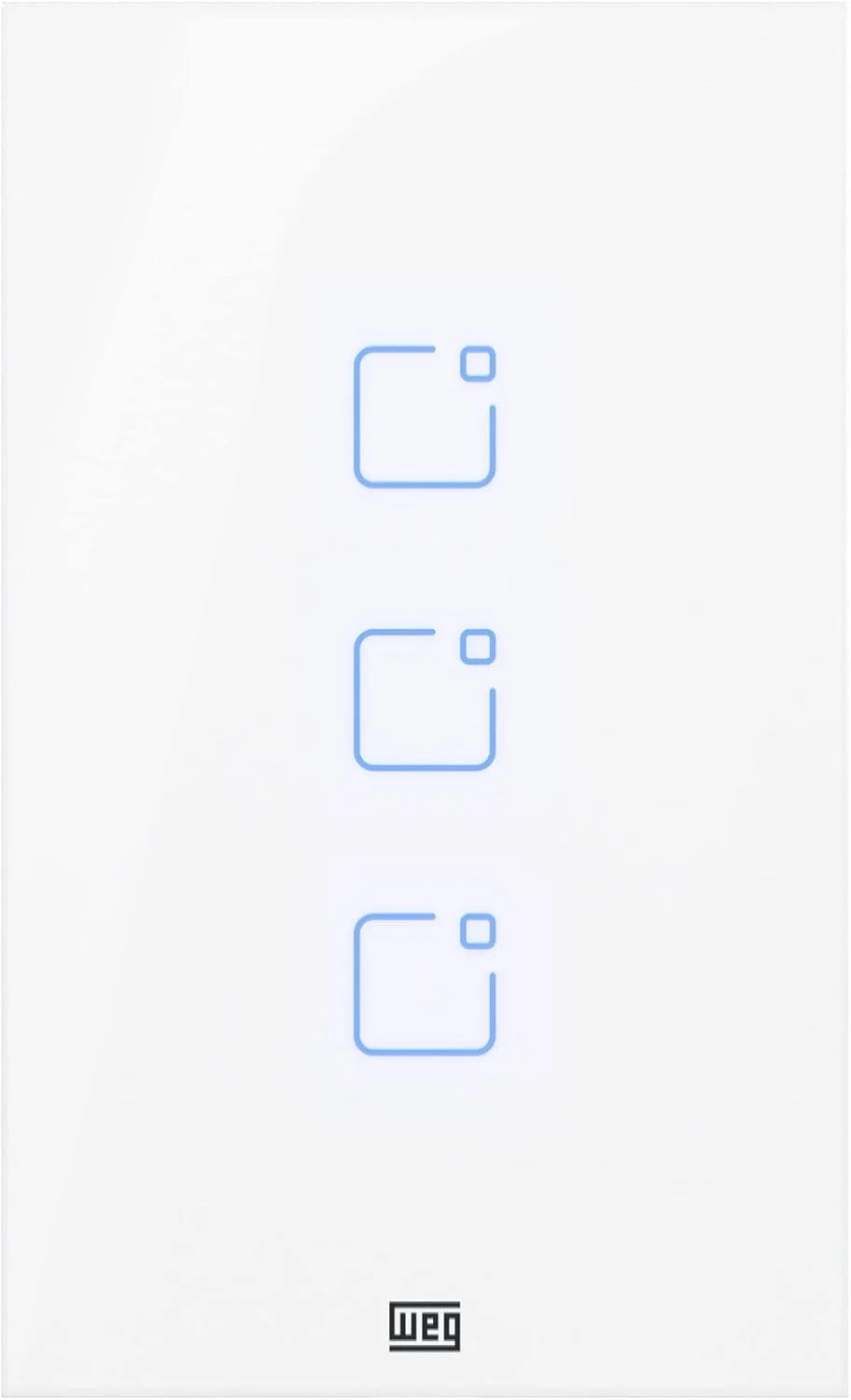Interruptor Touch WEG Home Wi‑Fi + RF 3 Teclas Branco 4x2