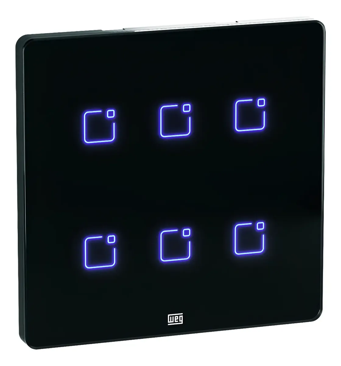 Interruptor Touch WEG Home Wi‑Fi + RF 6 Teclas Preto 4x4