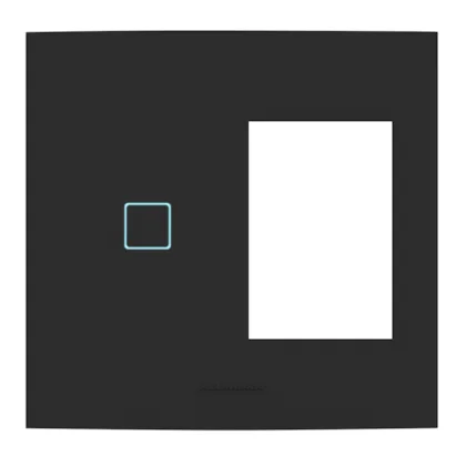 Interruptor Inteligente Wi-Fi Touch Alumbra Vivax 1 Módulo + 3 Postos 4x4 Preto Ébano