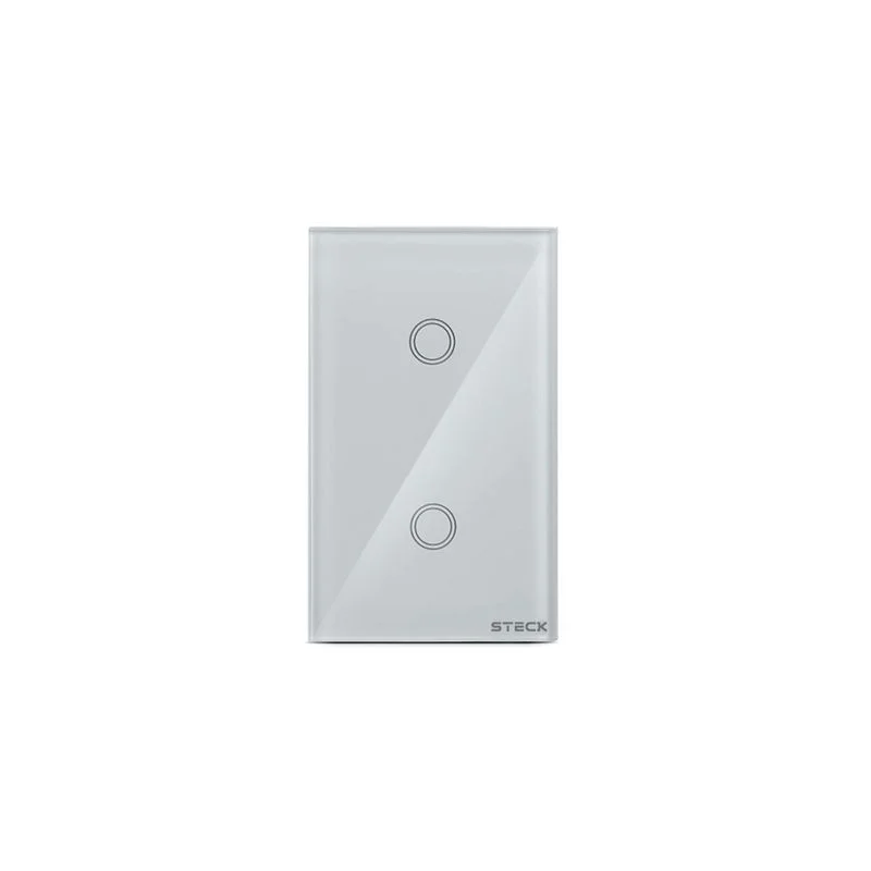 Interruptor Inteligente Steck Smarteck Touch Wi-Fi 4x2", 2 Módulos, Bivolt, Branco SMCI2BS1