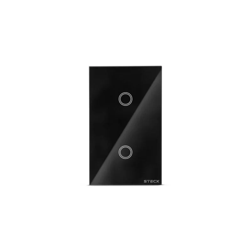 Interruptor Inteligente Steck Smarteck Touch Wi-Fi 4x2", 2 Módulos, Bivolt, Preto SMCI2PS1