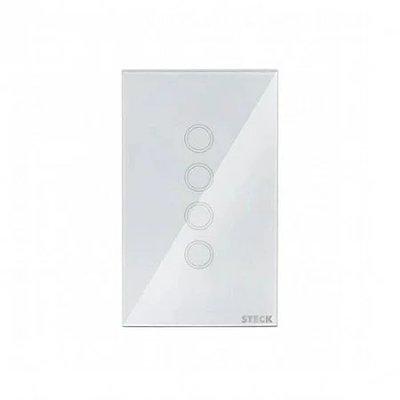 Interruptor Inteligente Steck Smarteck Touch Wi-Fi 4x2", 4 Módulos, Bivolt, Branco SMCI4BS1