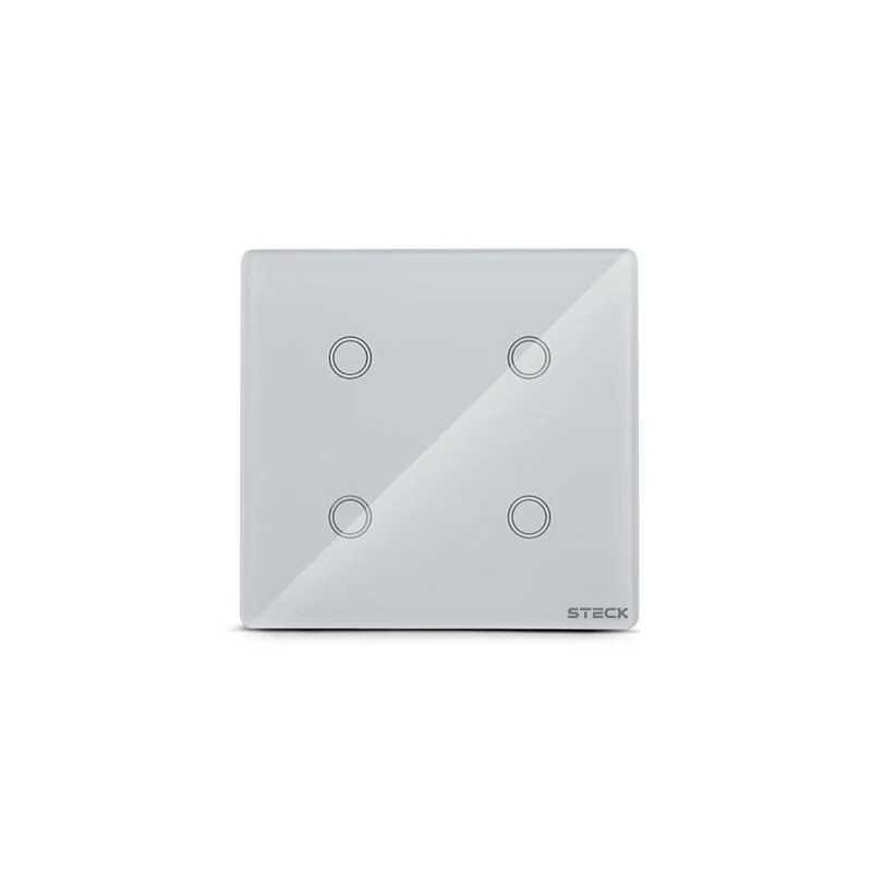 Interruptor Inteligente Steck Smarteck Touch Wi-Fi 4x4", 4 Módulos, Bivolt, Branco SMCI4BS2