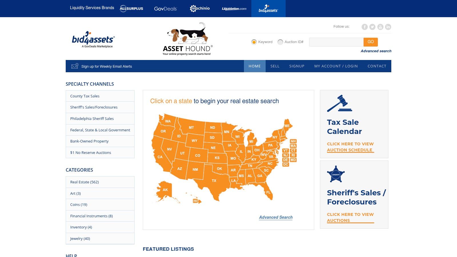 Bid4Assets (Real‑estate and tax sales)