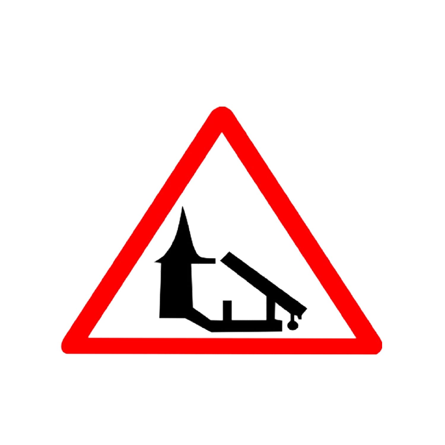 LADWA Barrier Ahead Cautionary Retro Reflective Road Signage - 600 mm Triangle (Red White, Aluminum Composite Panel)